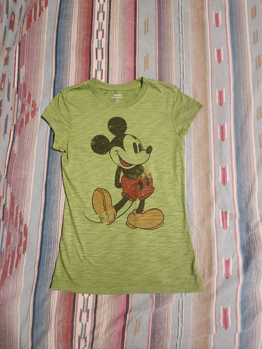 Disney's Mickey Mouse Juniors' Green Graphic Tee
